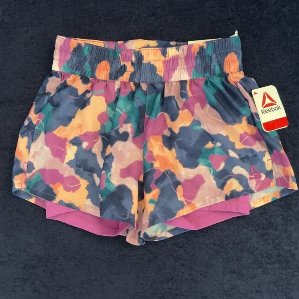 Reebok Women's Purple Floral Athletic Shorts